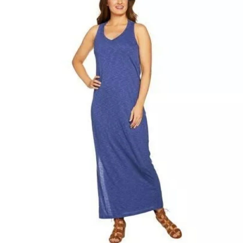 Peace Love World Drape Back Cotton Slub Knit Dress